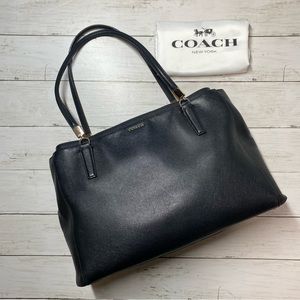 Coach 29422 Madison Saffiano Carryall in Black and Light Gold